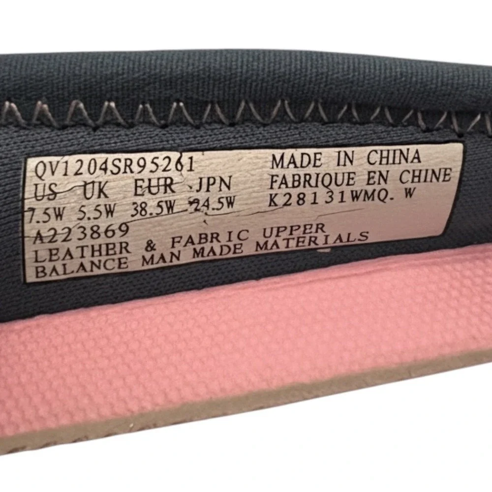 Ryka Women's Walking Comfort Flats Navy Pink Slip On Shoes Size 7.5W Wide